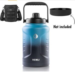 Hemli One Gallon/128 oz Insulated Stainless Steel Water Bottle